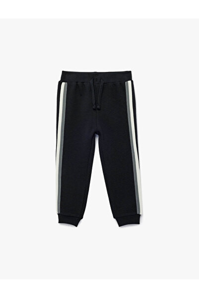 Koton Pamuklu Şerit Detaylı Jogger Lacivert Erkek Bebek Eşofman Altı 6SMB40043TK