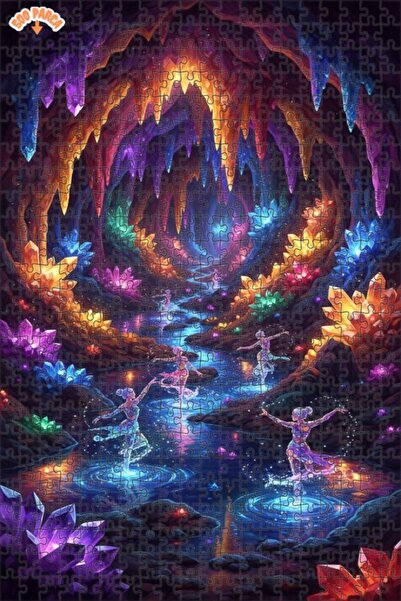 Esranın Dünyası Crystal Dance Cave Oil Painting Look Art Puzzle 500 Pieces 50X30