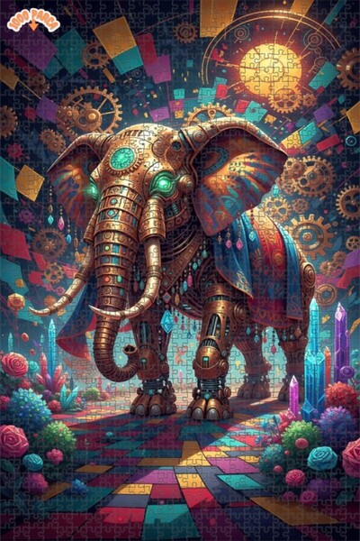 Esranın Dünyası لغز خشبي من بوهر بانك فيل جير آرت مكون من مزدوج الطبقات إطارً...