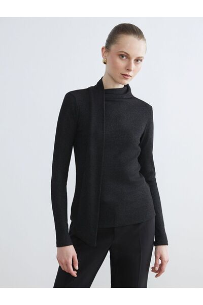 LC Waikiki Mock Neck Women's Bodysuit with Shawl Detail