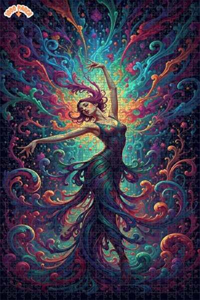 Esranın Dünyası Magical Dancer Oil Painting Lookalike Double-Layer Framed Woo...