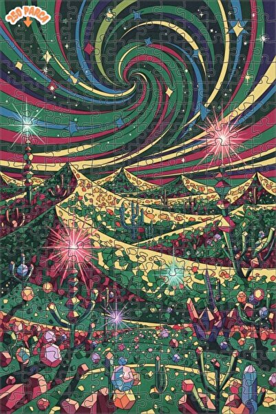 Esranın Dünyası أضواء الصحراء السايكيديلية ذات المظهر الزيتي مزدوج الطبقات قط...