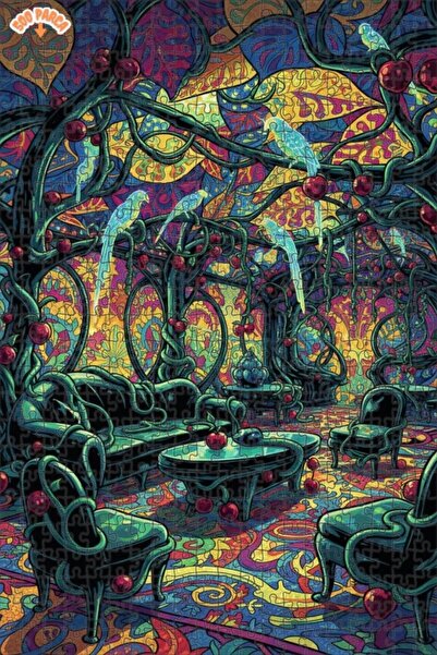 Esranın Dünyası لغز خشبي لطيور الحديقة الغامضة مزدوج الطبقات إطارًا، 500 قطعة...