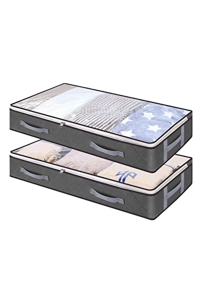 Arabest عبوتان من حقائب التخزين تحت السرير، منظم كبير قابل للطي مع نافذة شفاف...