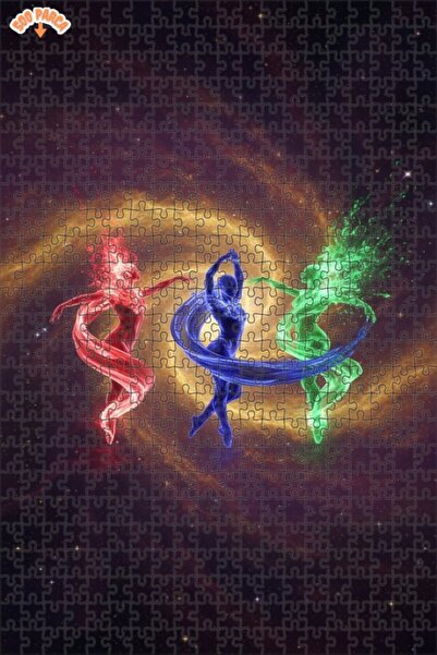 Esranın Dünyası لغز خشبي من كوسميك دانسرز طباعة رقمية بـ مزدوج الطبقات إطارًا...