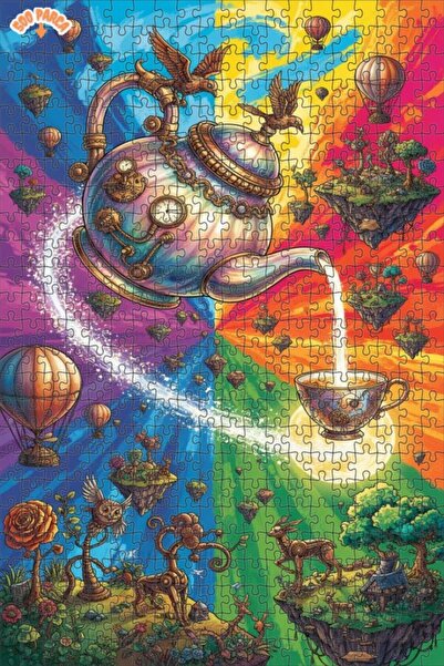 Esranın Dünyası Fantastic Land Teapot Colorful Steam-Looking Wooden Puzzle 50...