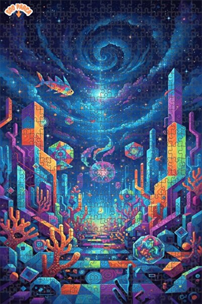 Esranın Dünyası لغز خشبي مكون من مزدوج الطبقات إطارًا بتصميم مدينة تحت البحر ...