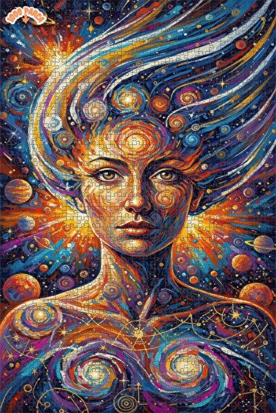 Esranın Dünyası الوجه الروحي للكون لوحة زيتية مكونة من مزدوج الطبقات إطارًا م...