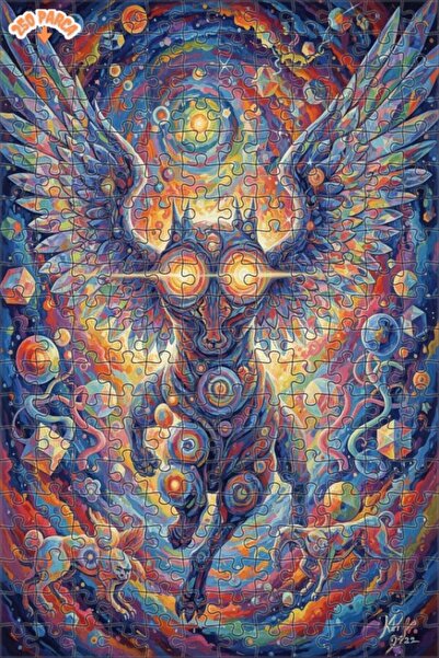 Esranın Dünyası لوحة زيتية لسفر فلكي للمخلوقات المجنحة، لغز خشبي مكون من مزدو...