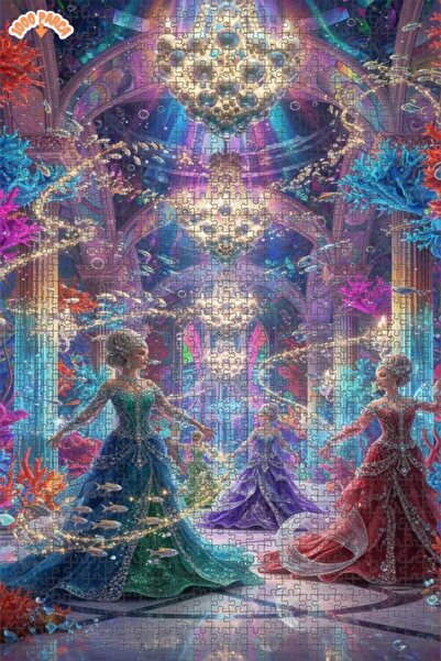 Esranın Dünyası لغز خشبي بتصميم ملكات البحر الساحرة، 1000 قطعة، 70x50 سم