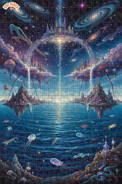 Esranın Dünyası لغز خشبي على شكل مدينة الكون اللانهائي مع مزدوج الطبقات إطارً...