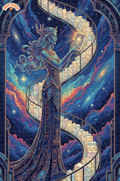 Esranın Dünyası Cosmic Wisdom Goddess Oil Painting Lookalike Double-Layer Fra...