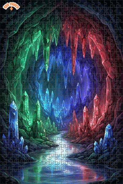 Esranın Dünyası Crystal Cave River Double Layer Framed Wooden Puzzle 500 Piec...