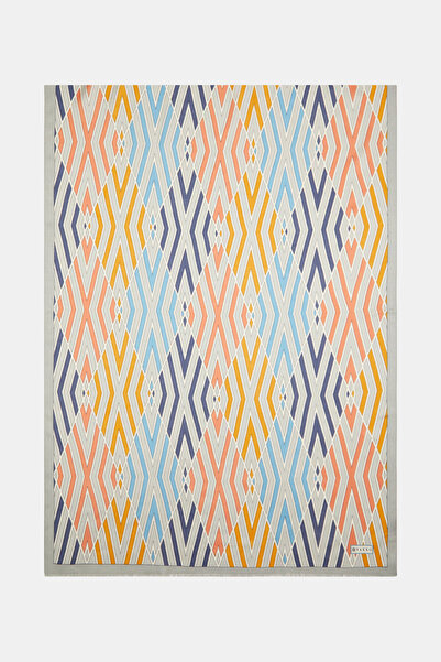 Vakko GÜMÜŞ GEOMETRİK DESENLİ VUAL İPEK ŞAL