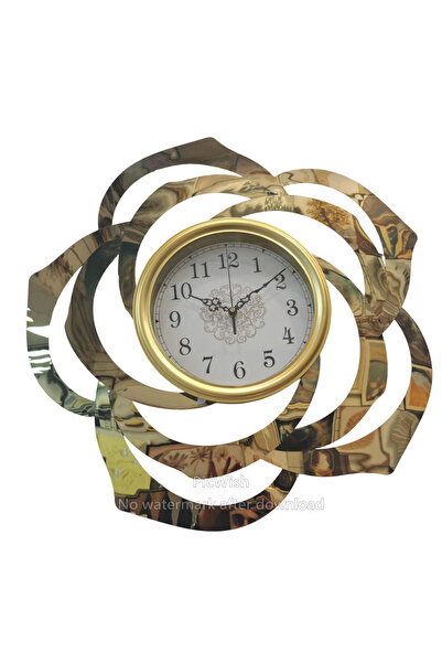 SAHABA Luxury Stainless Steel Gold Flower Wall Clock Villa Home Fashion Decor...