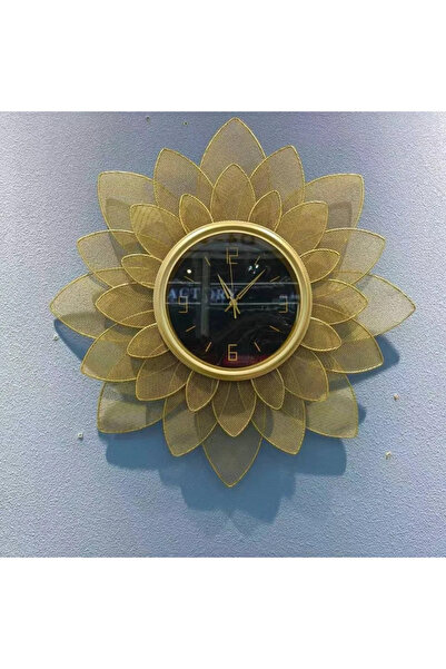 SAHABA Gold Metal Iron Wall Clock with Black dial size 70x70