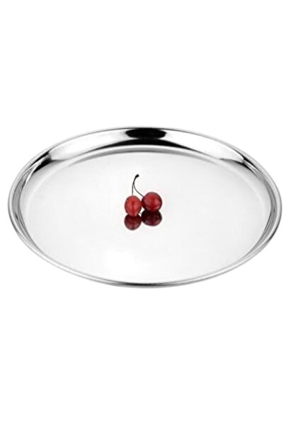 WDA Round Stainless Steel Serving Plate, Silver 30CM