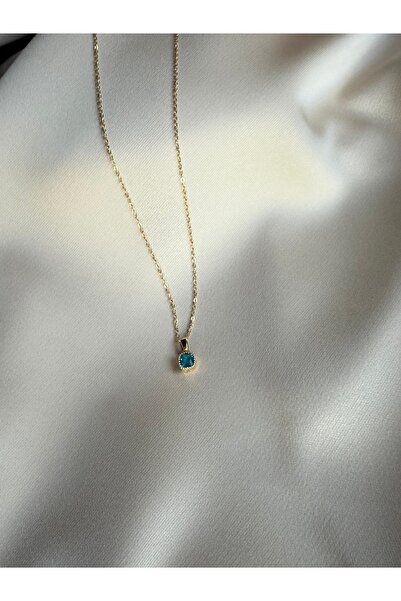 Pidobo Minimal Kare Taşlı Çıtır Çelik Kolye