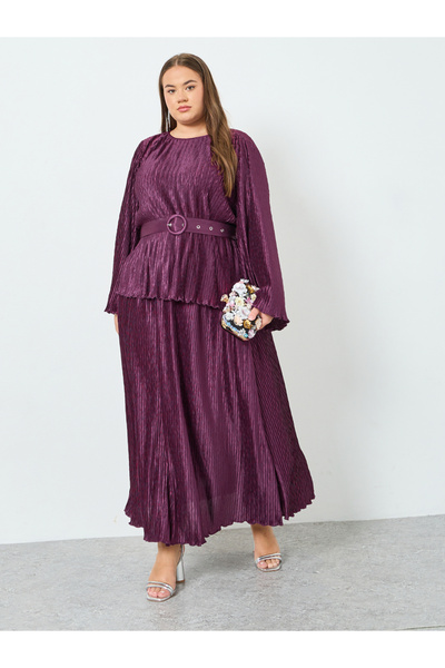 Styli تنورة ماكسي بليسيه بمقاسات كبيرة