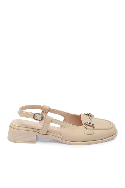 Tergan Bej Hakiki Deri Kadın Topuklu Ayakkabı - K25Y1AY67947-A25