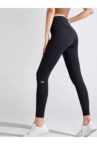 AIO High-Rise Logo Elastic Waist Yoga Pants - Women's Lightweight Wide-Leg At...