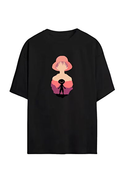 ZEMLİYA Ουνισέξ Μπλουζάκι  "Luffy Anime " με τύπωμα - Μοντέρνο Στυλ