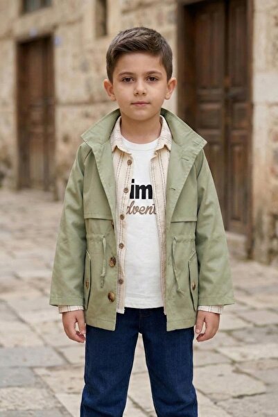 Pina Kids Αγόρι Λινό Πουκάμισο με καμπαρντίνα, μπλουζάκι και παντελόνι TKM7588