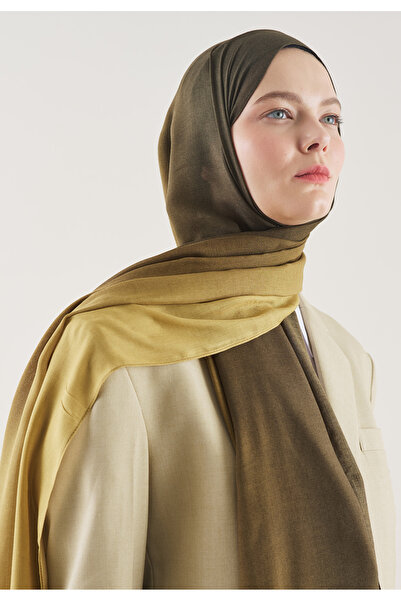 Freshscarfs Degrade Pattern Rami̇ Shawl Haki̇ - Olive