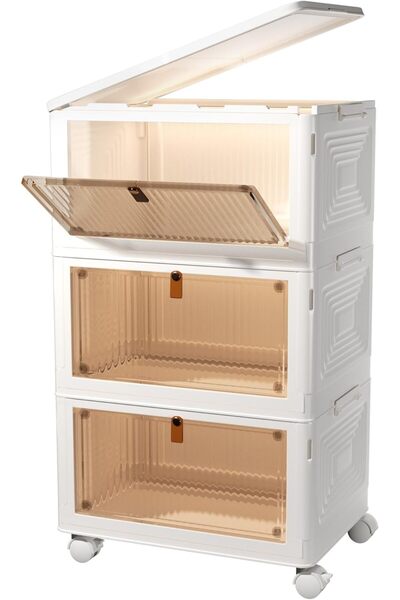 Axpeih صناديق تخزين بلاستيكية قابلة للتكديس مع أغطية، حاويات قابلة للطي، غرفة...