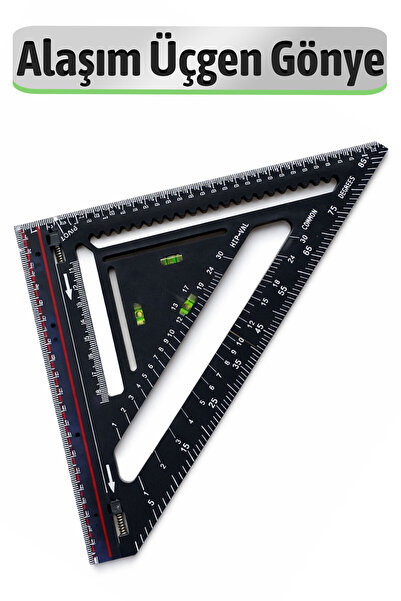 Badem10 Çok Fonksiyonlu Profesyonel Alaşım Üçgen Gönye 90 Derece Marangoz Ölç...