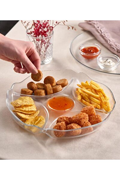 Paşabahçe Platou de sticlă compartimentat pentru aperitive - Pasabahce, diame...