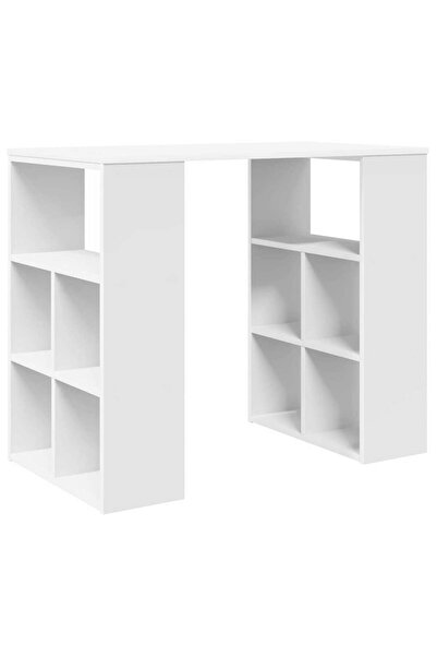 vidaxl Birou cu raft cu depozitare Alb 90 x 50 x 75 cm Lemn compozit