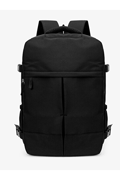 Take Two By Styli Black Zip Closure Backpack