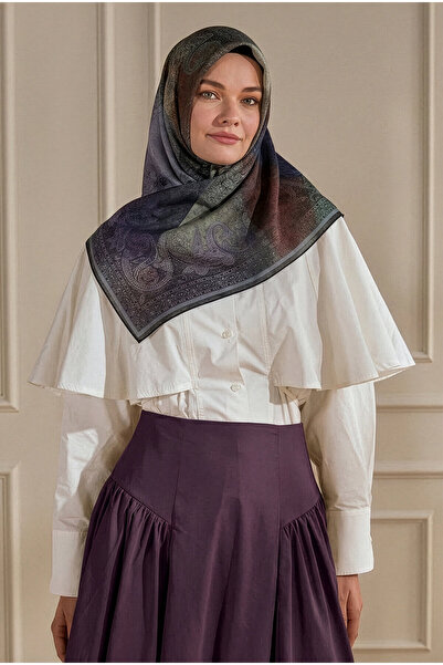 SilkTouch وشاح عضوي بنمط ختم أرجواني
