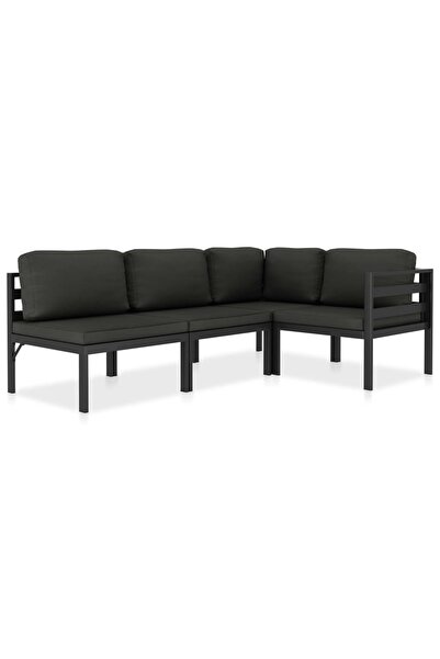 vidaxl Set mobilier de grădină cu perne, 4 piese, antracit, aluminiu