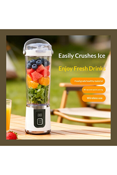 Yuwell YU WELL Portable 2-in-1 Blender Juicer 700ML Wireless Juicer Cup 304 Stainless Steel Blades Grey