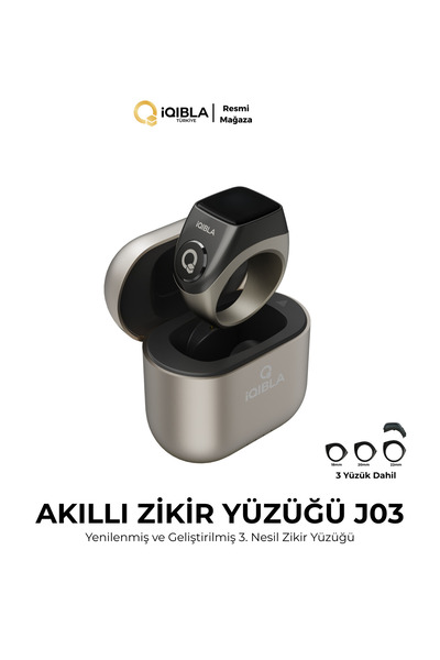 iqibla Smart Ring J03 Pro Akıllı Zikir Yüzüğü Titanyum Gri Renk