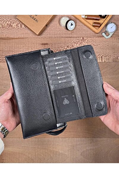 Fil Deri جلد أصلي سحبًا قابلًا للسحب مع حامل بطاقات مقابض حقيبة يد 2137