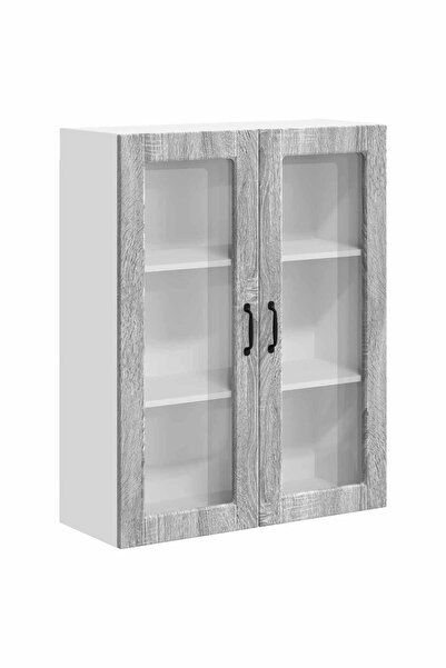 vidaxl Dulap suspendat de bucătărie cu ușă Gri Sonoma 80 x 31 x 100 cm