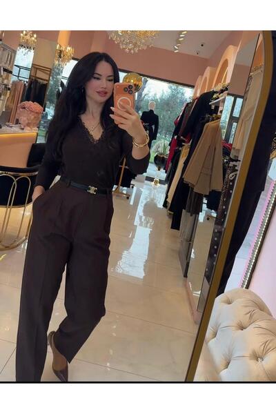 Hatice Altıntaş KAHVE KUMAŞ PANTOLON