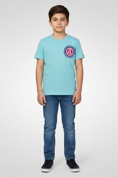 Hamleys تيشيرت مارفل للأطفال للأولاد، بأكمام قصيرة ورقبة دائرية، مطبوع عليه ر...