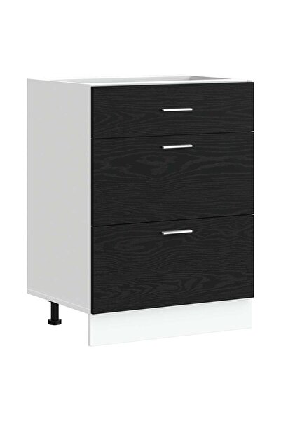 vidaxl Culoar de bază pentru bucătărie Stejar Negru 60 x 46 x 81,5 cm