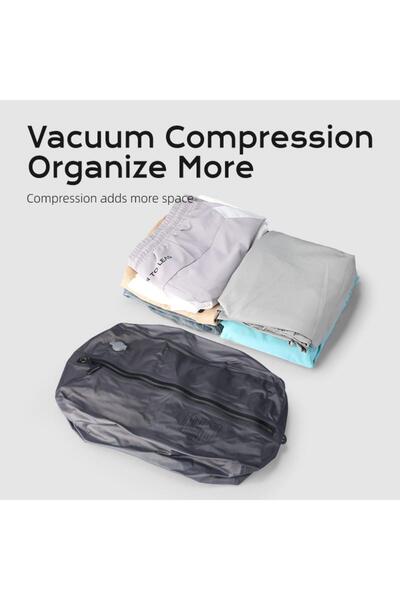 Tradeo حقيبة تخزين فاخرة موفرة للمساحة بتقنية الضغط الفراغي - منظم ملابس سفر ...