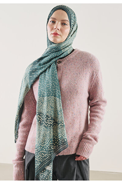 Fresh Șal din ramie cu model elegant DOT, spumă de mare