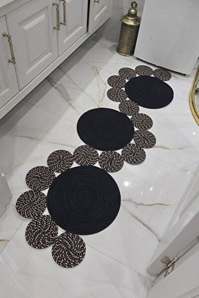 KAAN HOME سجادة حمام عصرية غير متماثلة ذات مظهر طبيعي على الطراز البوهيمي لغر...