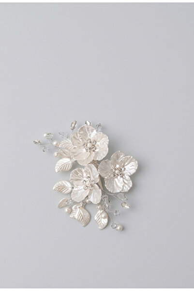 DKD Sedefli Çicek Detaylı Pensli Saç Aksesuarı Gelin Tai ve Özel Gün Tokası D...