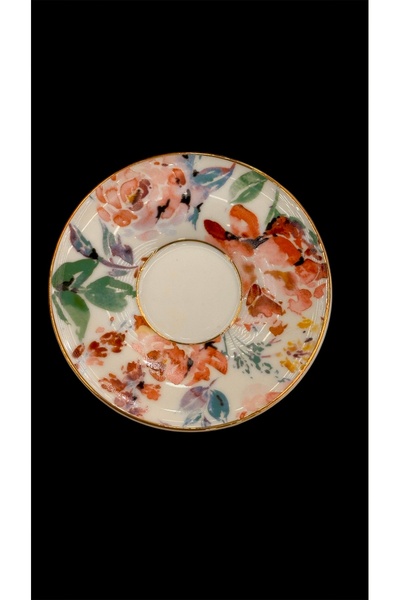 DUKKANI ISTANBUL طبق شاي من البورسلين لـ 6 أشخاص، طبق شاي فني