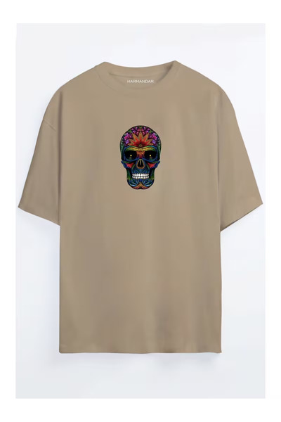 ZEMLİYA Unisex "Craniu Colorat" cu imprimeu tricou - Stil Modern