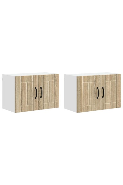 vidaxl Dulapuri de perete pentru bucătărie cu ușă 2 pcs Stejar Sonoma