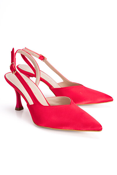 Melvoria Women's Pointed Toe Open Back Buckle Elegant Stiletto Heeled Shoes